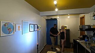 Behind the scenes look at porn production with blonde actress in backstage interviews