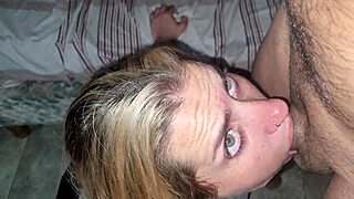 Blonde Blanquita Gets Facial Cumshot In Garage Homemade Deepthroat Session.