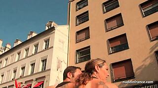 Amateur French Couple Having Anal Sex in Gangbang with Facial Cum Covered