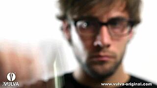 licking her bitter sweet pussy juice intensely with tongue