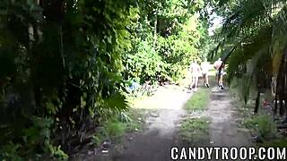 Soldiers in wild outdoor anal orgy!