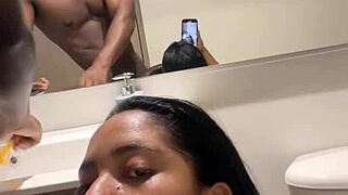 Amateur couple shares intimate moment before work