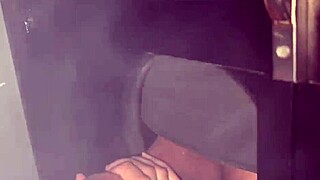 Intense Ecstasy As Cuckold Watches Me Cum On Another Dick In Swing, Condom Bursts, I Clean His Cock At Gloryhole Bar