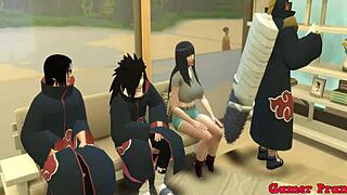 itachi bangs hinata hard in the ass, filling her up