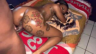 milf slut gives blowjob and handjob to big black cock in sex theater