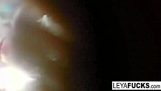 Leya falcon masturbates with shower head on her big ass