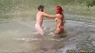 aussie girlfriend creamed in outdoor reality