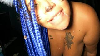 Big tits babe drinks cum and toys with huge ass 😍