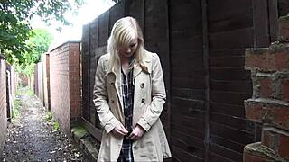 Why is blonde babe flashing in public?