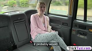 Pretty blonde gets pussy pounded in backseat pov