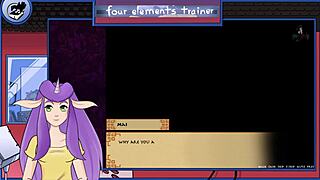 in this avatar parody, she gives a royal handjob to the monster