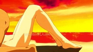 In this hentai resort, a redhead with big tits meets a monster cock on the beach. Uncensored boing scenes unfold.