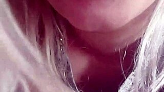 Blonde girl with big tits masturbates pussy and ass