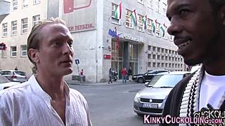 european babe rides big black cock in heels