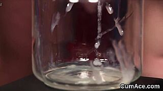 Foxy looker receives cumshot on face swallows all jism