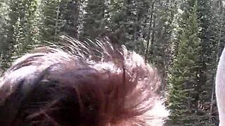 petite latinas sucks huge cock and swallowed cum by riverfront