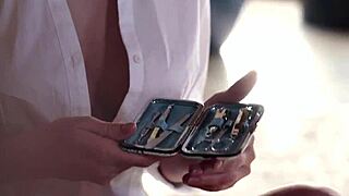 this teen girl starts sucking the hard cock, then fucks it hard until it submits with a cumshot