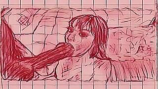 Drawing a milf sucking huge dark hentai cock for fans