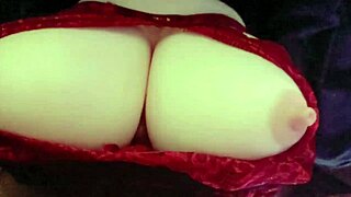 chichi fueta's big tits wrapped around rocket for intense titjob cumshot