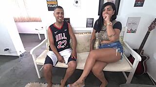 They chat first, then he licks and fucks her in doggystyle until she orgasms.