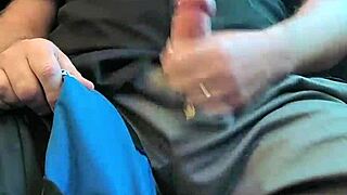 mycock4u2see jerks and cums on public train