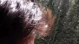 petite latinas sucks huge cock and swallowed cum by riverfront