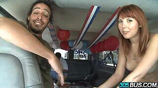 Redhead Babe Delila Darling FUCKS on 4th of July Bus