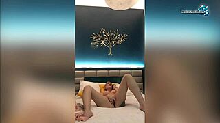 watch this passionate milf fondle her wet pussy in bathroom