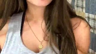 Beautiful slim girl teaches sexy outfits in a casual way
