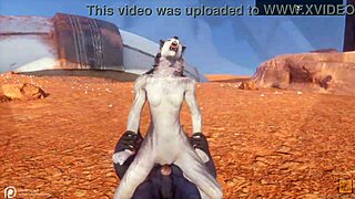 Alpha wolf enjoys tasty she-wolf in wild life adventure