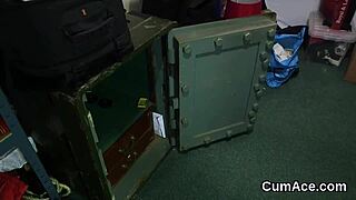 why is that nasty girl swallowing all that cum on her face?