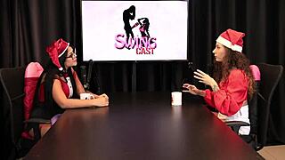 Jujube Delícia indulges in her fetish of spanking and earning money in sheer red lingerie for Christmas