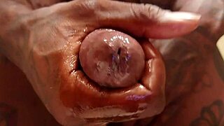 hairy dick hallelujah johnson stroking solo in close-up action