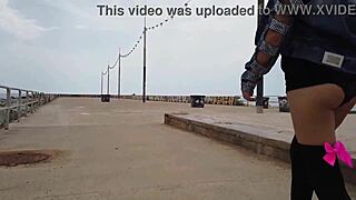 Public Squirting Masturbation on Wet Beach