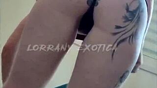 albina showing off in shorts, see what she's doing