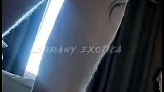 albina showing off in shorts, see what she's doing