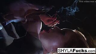 Sexy Shyla Stylez indulges in her fetish with a smoke 😏