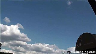 A cute girl gets fucked by two guys with big dicks near the Eiffel Tower in Paris