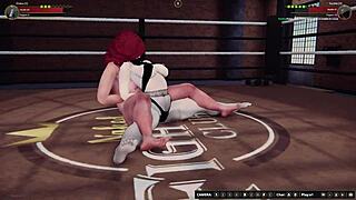 Naked Fighters Feel Intense Oral Pleasure In 3D Wrestling