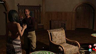 blonde teen in lingerie plays desert stalker game