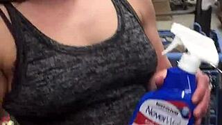 flashing miniskirt milf caught on hidden cam at home depot