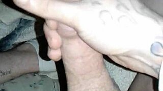 guy cums from masturbation while stroking his cock alone