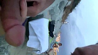 Public blowjob on the gay beach