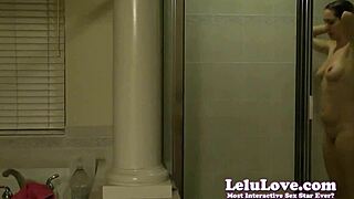 Voyeur Spies On Amateur Brunette Bathing In Homemade Shower - Lelu Love