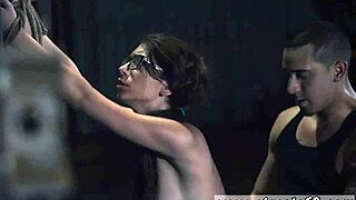 Intense gagging session with bound teen dolls