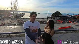 In the casting audition, real latina petite brunette gets creampie