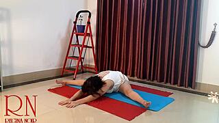 Regina Noir Practices Nude Yoga In White Panties At The Gym S1 😍