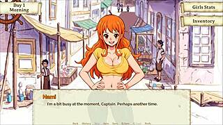 lusty buccaneers nami exposes naked body!