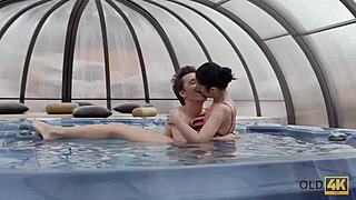 angie moon gets lots of cum in mouth from old lover 😏