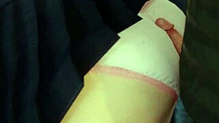 Koharu Bent Over for Blowjob and Cum on Train.